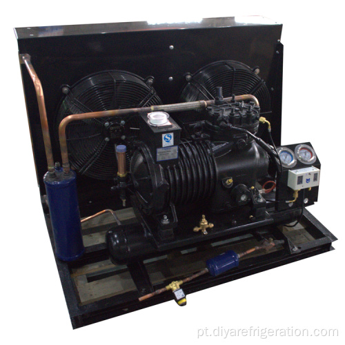 Unidade de condensador refrigerada a ar de dois ventiladores semi-fechada